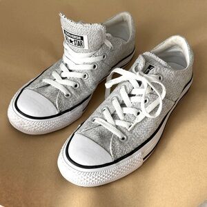 Women's Low-Top Converse All Stars - Padded Tongue - Grey Textile - Size 8